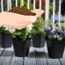Set of 4 Pure Garden Plastic Flower Pots, 6" x 6", Black   556365101